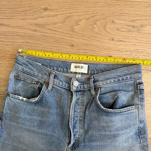 Agolde Riley High Rise Straight Crop Distressed Jeans - Picture 9 of 13